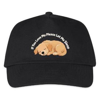 Schlafender Welpe - Kinder Basecap - Schwarz - Vorne
