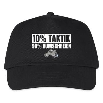Fußballtrainer 10% Taktik 90% Rumschreien - Kinder Basecap - Schwarz - Vorne