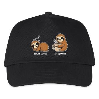 Before Coffee After Coffee – Sloths - Kids’ Baseball Cap - black - Front