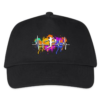 Women's football heartbeat - Kids’ Baseball Cap - black - Front