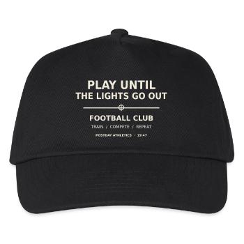 Play Until The Lights Go Out – Football - Kinder Basecap - Schwarz - Vorne