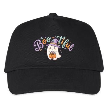 Süßer Halloween-Geist-Pastell-Hexenhut Boo-tifully - Kinder Basecap - Schwarz - Vorne