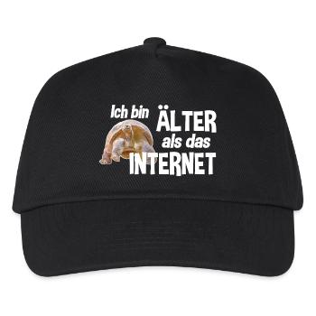 Ich bin älter als das Internet - Schildkröte - Kinder Basecap - Schwarz - Vorne