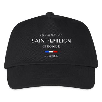 Saint Emilion, Gironde, Frankreich - Kinder Basecap - Schwarz - Vorne