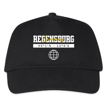 Regensburg Deutschland Koordinaten Reise Souvenir - Kinder Basecap - Schwarz - Vorne