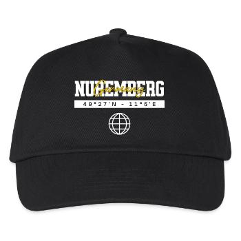 Nürnberg Deutschland Koordinaten Reise Souvenir - Kinder Basecap - Schwarz - Vorne