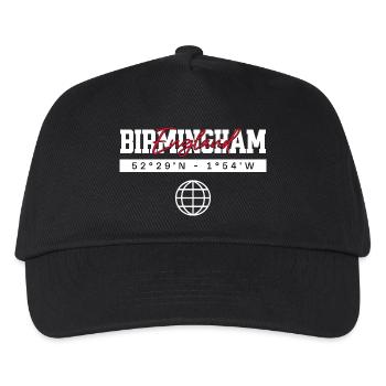 Birmingham England Koordinaten Reise Souvenir - Kinder Basecap - Schwarz - Vorne