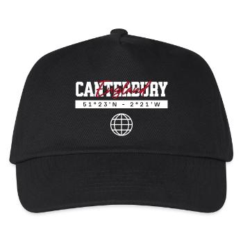 Canterbury England Koordinaten Reise Souvenir - Kinder Basecap - Schwarz - Vorne
