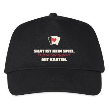 Skat Ist Kein Spiel: Streitgespräch Karten - Kinder Basecap - Schwarz - Vorne