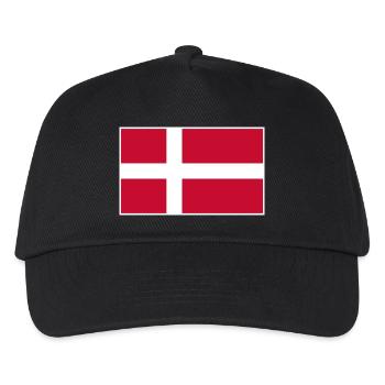 Denmark Flag Classic Frame - Kinder Basecap - Schwarz - Vorne