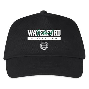 Waterford Irland Koordinaten Reise Souvenir - Kinder Basecap - Schwarz - Vorne