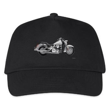Motorrad - Kinder Basecap - Schwarz - Vorne
