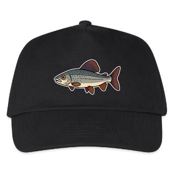 Fisch Äsche - Kinder Basecap - Schwarz - Vorne