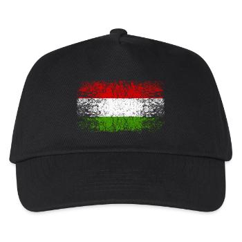 Ungarn 002 AllroundDesigns - Kinder Basecap - Schwarz - Vorne