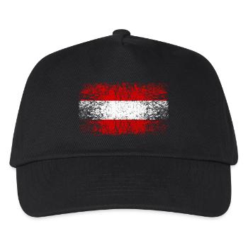 Oesterreich 002 AllroundDesigns - Kinder Basecap - Schwarz - Vorne