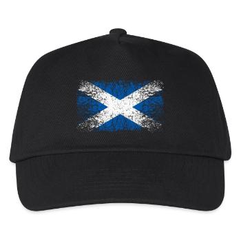 Schottland 002 AllroundDesigns - Kinder Basecap - Schwarz - Vorne