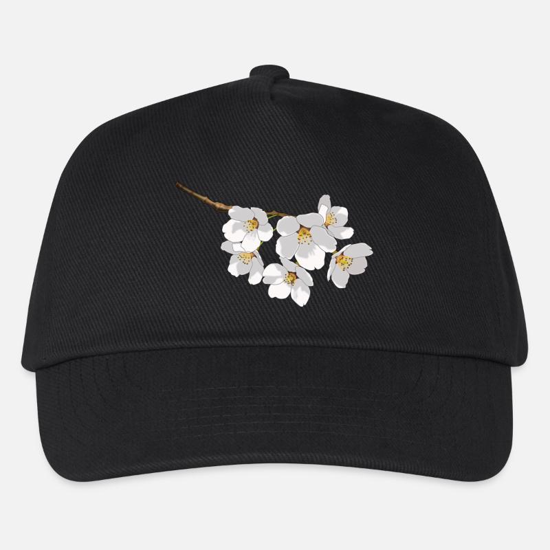 Japanische Kirschblüten weiß - Kinder Basecap - Schwarz