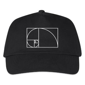 Fibonacci Spirale Mathematik Geschenk Idee Nerd - Kinder Basecap - Schwarz - Vorne