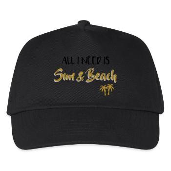 Palm trees - All I need is Sun & Beach - Kids’ Baseball Cap - black - Front