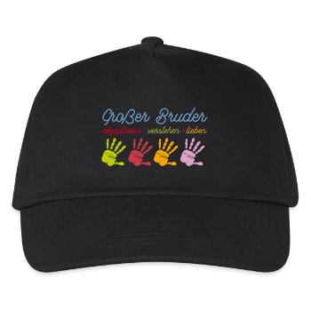 Grosser Bruder Großer Bruder T-Shirt - Kinder Basecap - Schwarz - Vorne