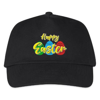 Frohe Ostern - Osterhase Ostereier Feier Geschenk - Kinder Basecap - Schwarz - Vorne