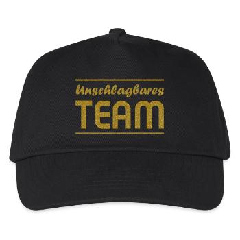 Teamwork - Unschlagbares Team gold - Kinder Basecap - Schwarz - Vorne