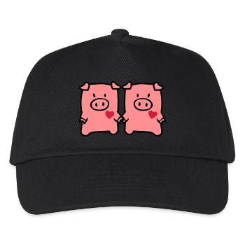 two cute pigs - Kinder Basecap - Schwarz - Vorne
