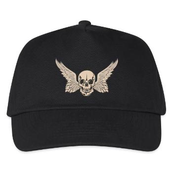 head of death wing skull skull goes 25032 w - Kids’ Baseball Cap - black - Front