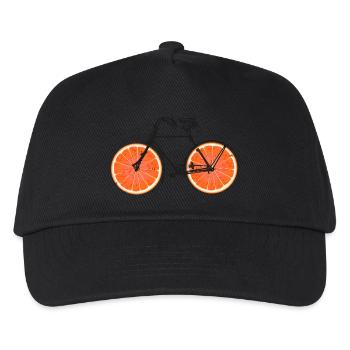 Fahrrad Orangen Früchte Velo Fahrräder Urbanbike - Kinder Basecap - Schwarz - Vorne