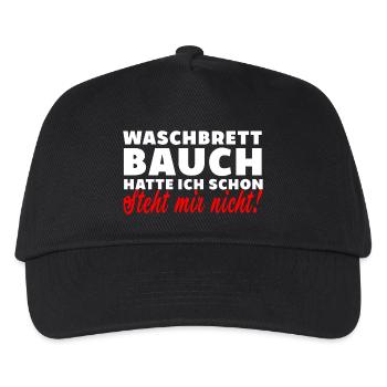 Washboard stomach is not funny saying thick - Kids’ Baseball Cap - black - Front