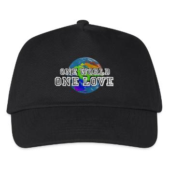 One World - One Love - Kinder Basecap - Schwarz - Vorne