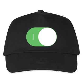 An/Aus Schalter ON/OFF - Kinder Basecap - Schwarz - Vorne