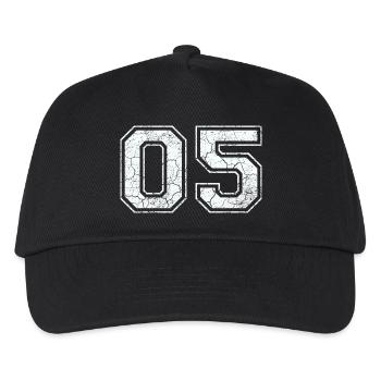 05 in white in the used look - Kids’ Baseball Cap - black - Front