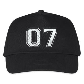 07 in white in the used look - Kids’ Baseball Cap - black - Front
