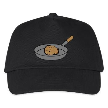 pfanne bratkartoffel kartoffel essen lecker koch k - Kinder Basecap - Schwarz - Vorne