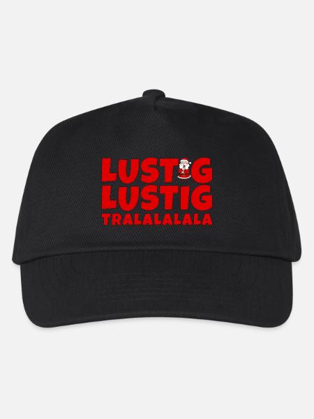 Lustig Lustig Tralalalala Spruch Weihnachten Santa - Kinder Basecap - Schwarz