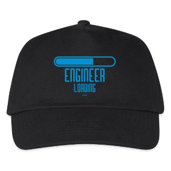 blau lade loading aufladen engineer please wait wa - Kinder Basecap - Schwarz - Vorne