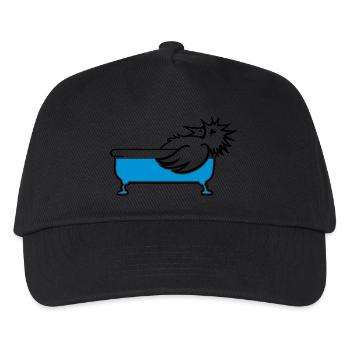 Vogel in der Wanne / bird in bathtub (2c) - Kids’ Baseball Cap - black - Front