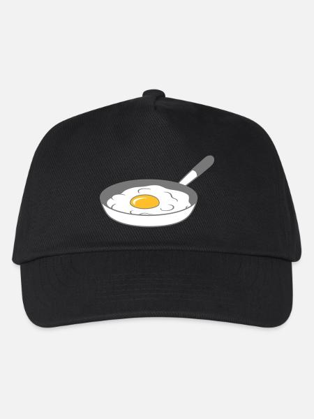 bratpfanne spiegelei kochen braten essen ei eigelb - Kinder Basecap - Schwarz
