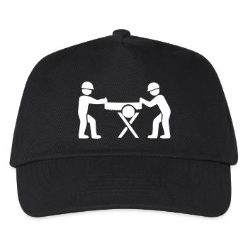 Sawing of wood - Kids’ Baseball Cap - black - Front