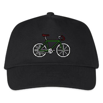 Pixel cycle bike bicycle racer cross - Kids’ Baseball Cap - black - Front
