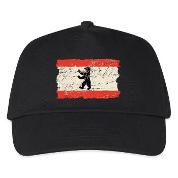 Berlin Vintage Flag - Kinder Basecap - Schwarz - Vorne