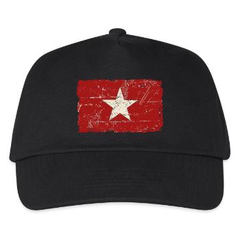 Vietnam Vintage Flag - Kinder Basecap - Schwarz - Vorne