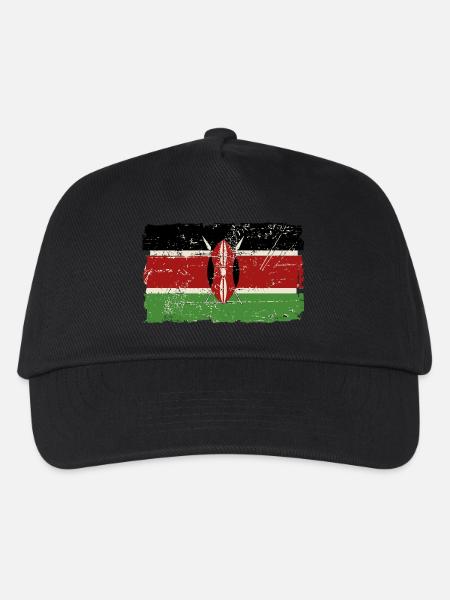 Kenya Vintage Flag - Kinder Basecap - Schwarz