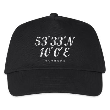 Coordonnées de Hambourg (vintage / blanc) Hambourg - Casquette de baseball Enfant - noir - Devant