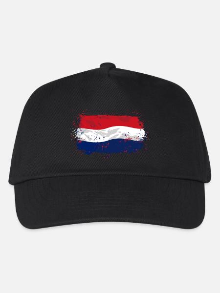 Holland Flag - Kinder Basecap - Schwarz