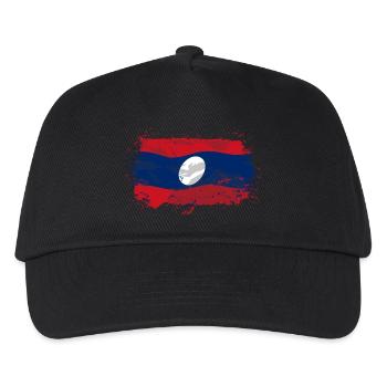 Laos Flag - Kinder Basecap - Schwarz - Vorne