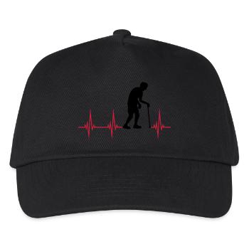 Herzschlag EKG Opa - Kinder Basecap - Schwarz - Vorne