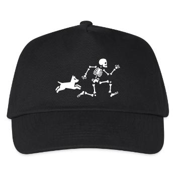 Dog mom Hundetrainer Skelett Knochen Laufen Hund - Kinder Basecap - Schwarz - Vorne