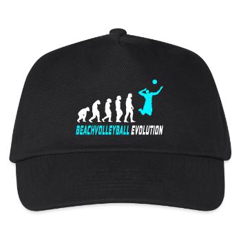 Beachvolleyball Evolution Design / Geschenkidee - Kinder Basecap - Schwarz - Vorne
